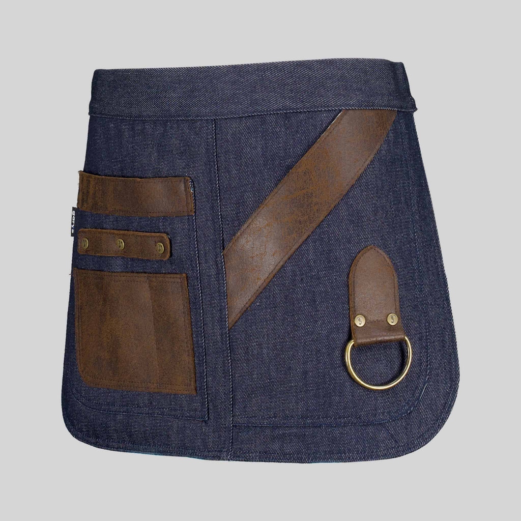 DELANTAL CORTO VAQUERO Y PIEL 30X42 CM - Gary's