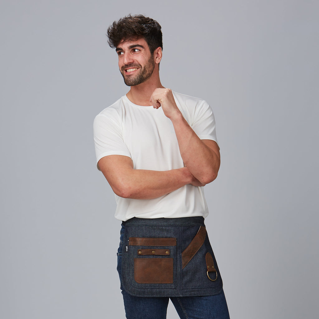 DELANTAL CORTO VAQUERO Y PIEL 30X42 CM - Gary's