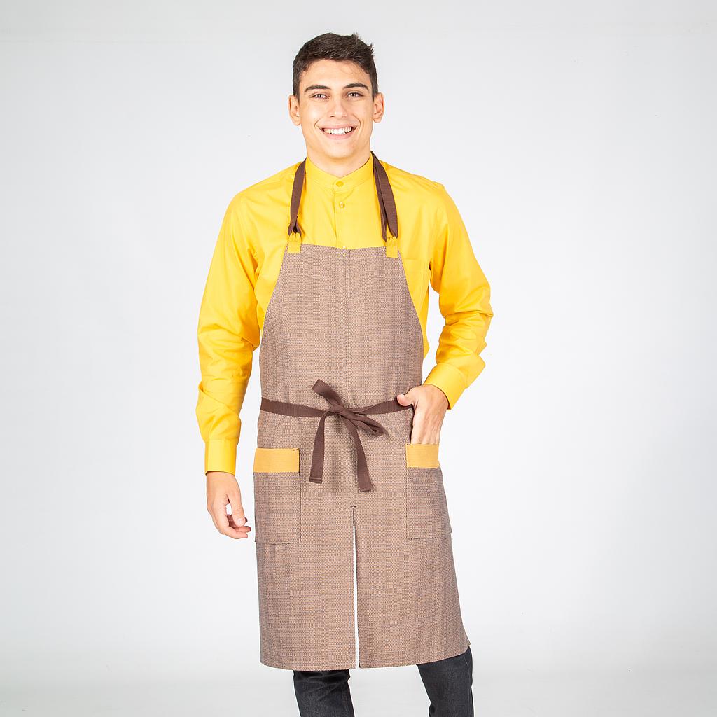 DELANTAL CON PETO CHOCOLATE TIRANTE 2 COLORES 82X72 CM - Gary's