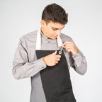 DELANTAL CON PETO NEGRO COMBI ESPIGA 82X72 CM - Gary's
