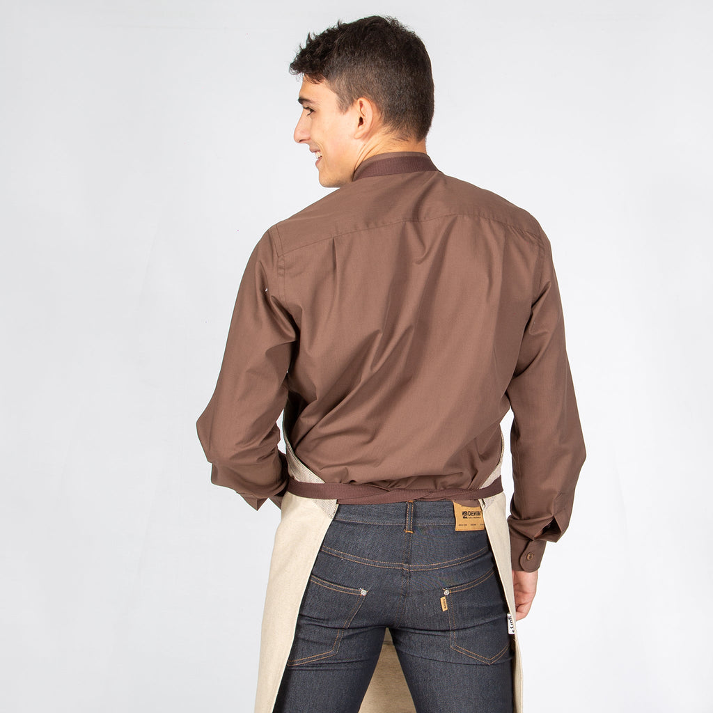 DELANTAL CON PETO BEIGE COMBI ESPIGA 82X72 CM - Gary's