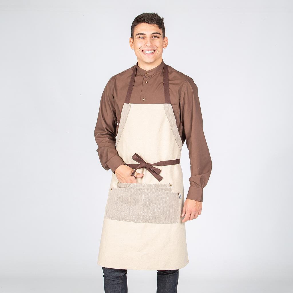 DELANTAL CON PETO BEIGE COMBI ESPIGA 82X72 CM - Gary's