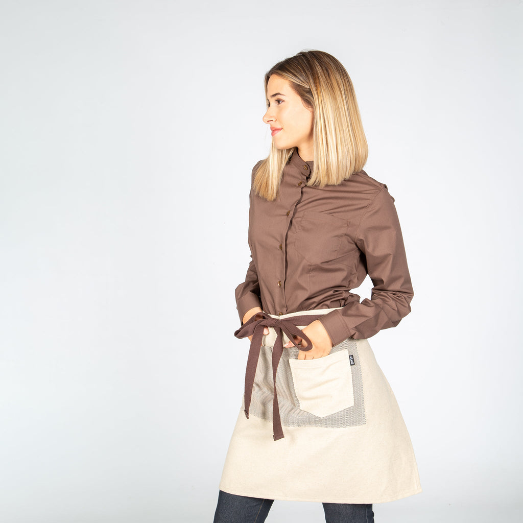 DELANTAL SIN PETO BEIGE COMBI ESPIGA 50X68 CM - Gary's