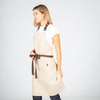 DELANTAL CON PETO BEIGE TIRANTE PIEL 82X72 CM - Gary's