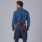 DELANTAL PETO HERRAJES EN PIEL 88X74 CM - Gary's