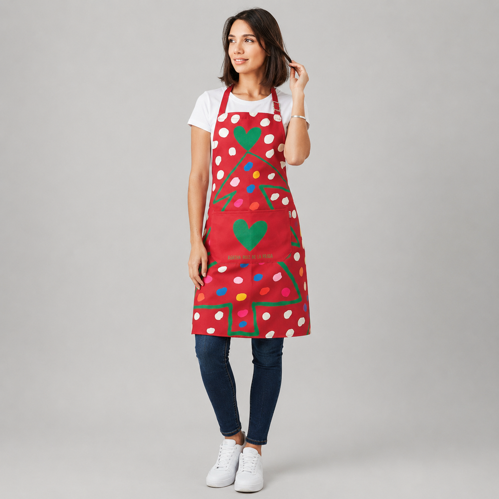 DELANTAL AGATHA NAVIDAD 80X68 CM