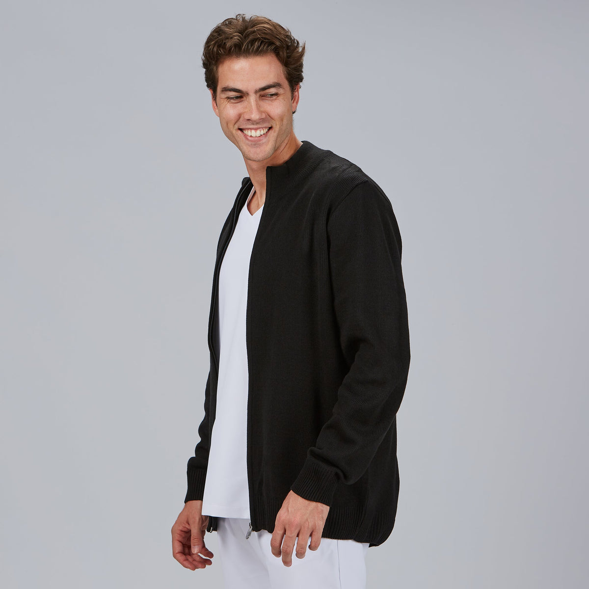CARDIGAN HOMBRE PUNTO GRUESO CON CREMALLERA