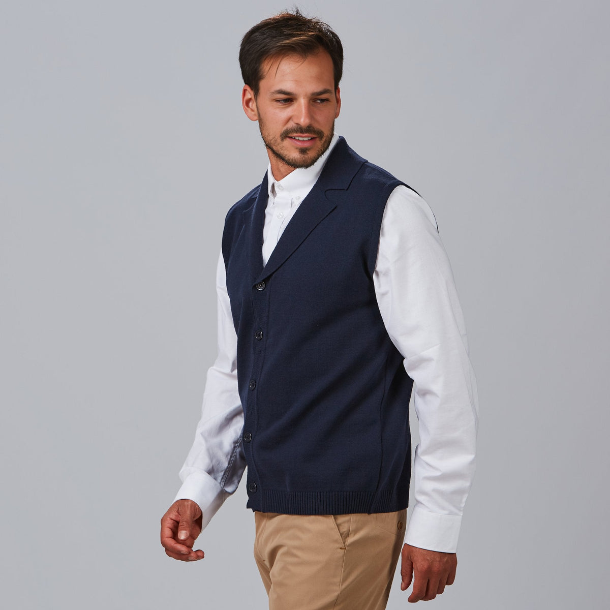 CHALECO CUELLO SOLAPA ABOTONADO HOMBRE - Gary's