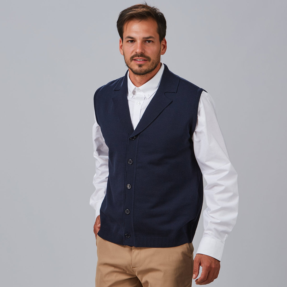 CHALECO CUELLO SOLAPA ABOTONADO HOMBRE - Gary's