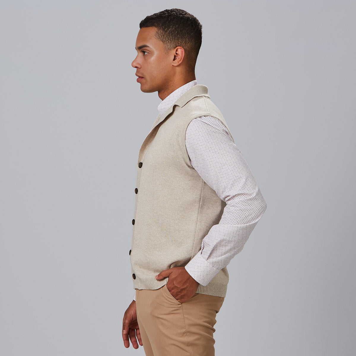 CHALECO CUELLO SOLAPA ABOTONADO HOMBRE - Gary's