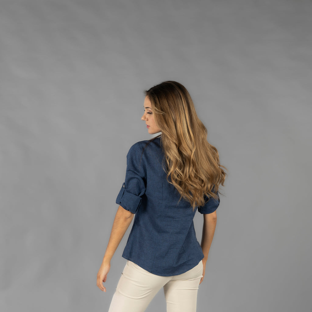 CAMISA MUJER LINO/COTTON CUELLO MAO KAULA - Gary's