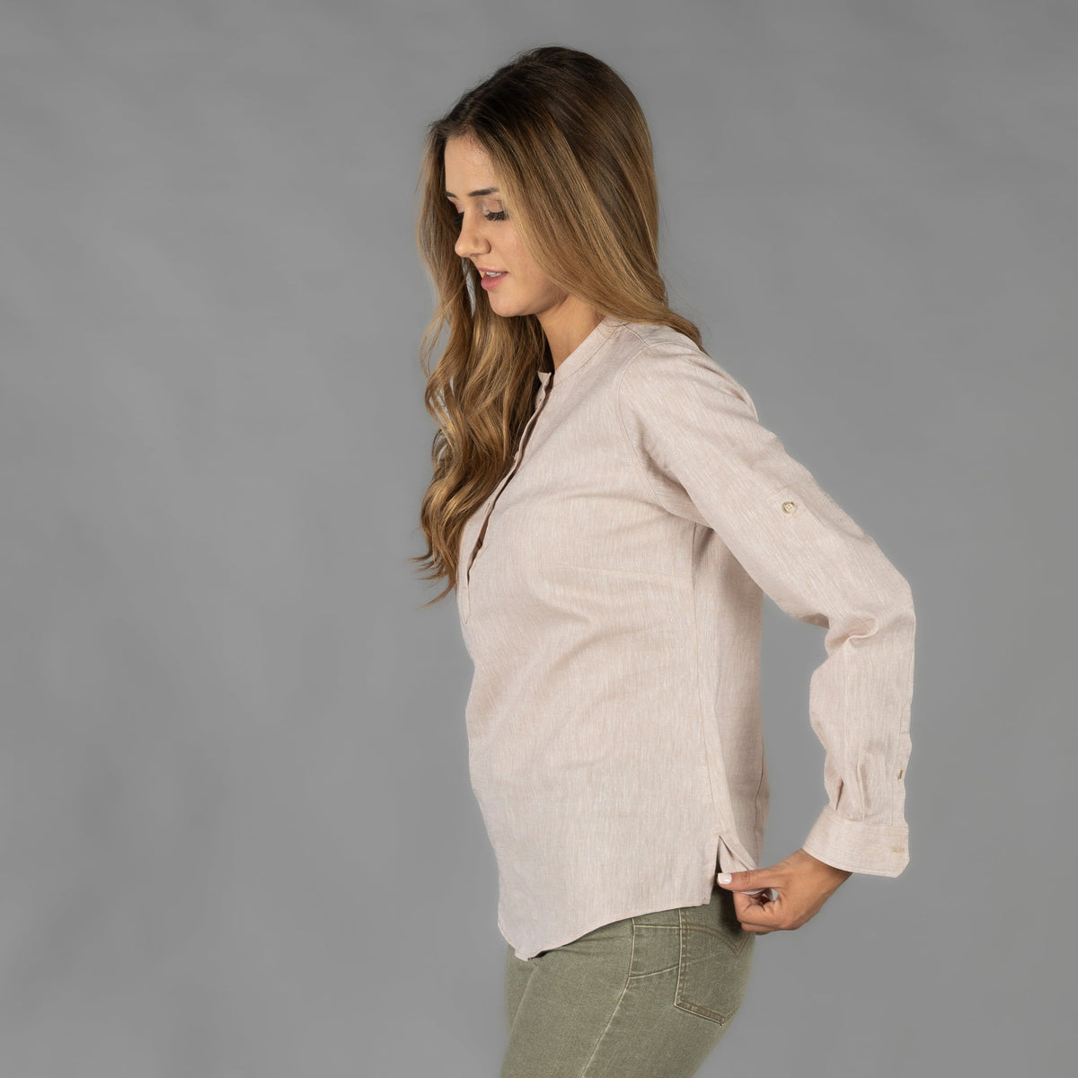CAMISA MUJER LINO/COTTON CUELLO MAO KAULA - Gary's