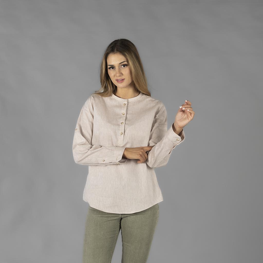 CAMISA MUJER LINO/COTTON CUELLO MAO KAULA - Gary's