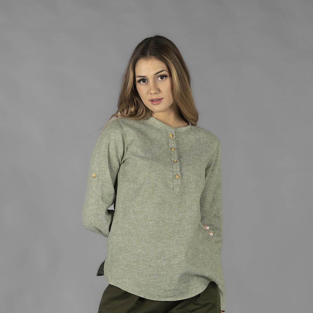 CAMISA MUJER LINO/COTTON CUELLO MAO KAULA - Gary's