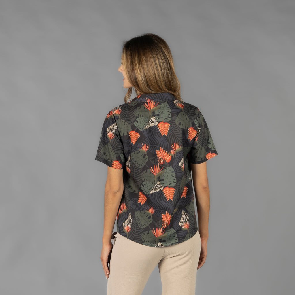 CAMISA MUJER CUELLO SOLAPA HAWAIANA - Gary's