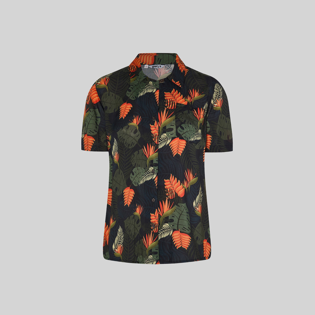 CAMISA MUJER CUELLO SOLAPA HAWAIANA - Gary's