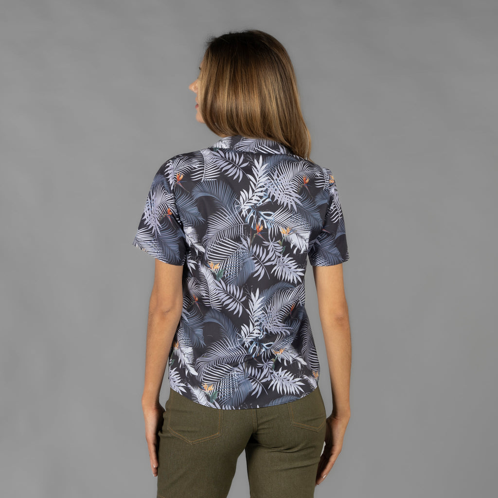 CAMISA MUJER CUELLO SOLAPA HAWAIANA - Gary's