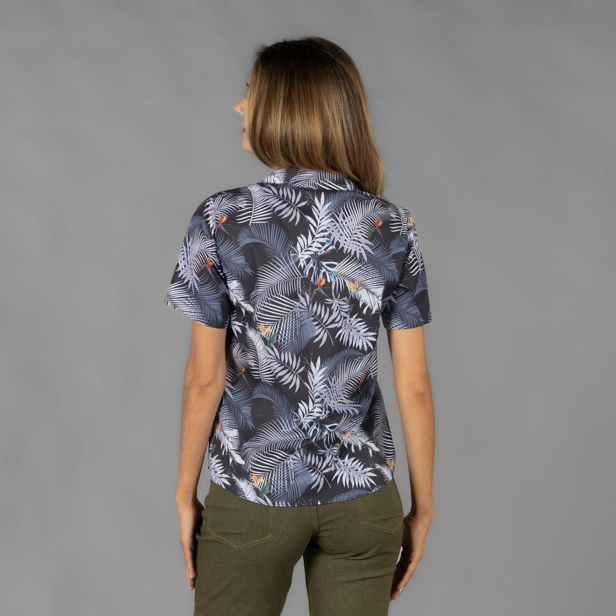CAMISA MUJER CUELLO SOLAPA HAWAIANA - Gary's