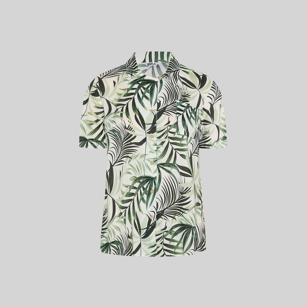 CAMISA MUJER CUELLO SOLAPA HAWAIANA - Gary's