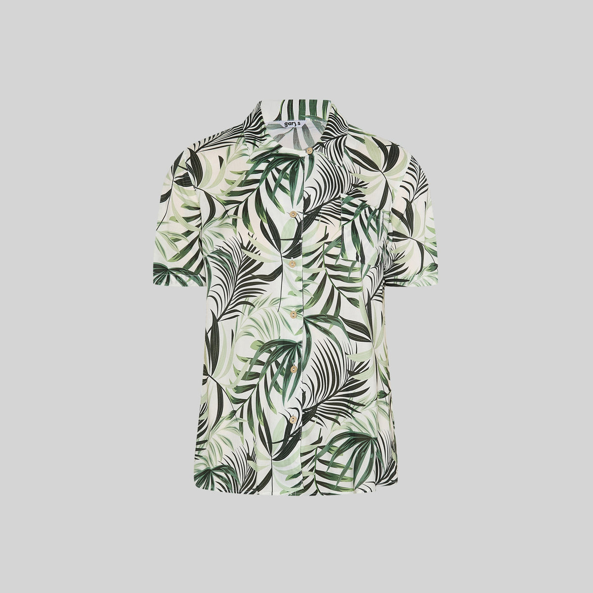 CAMISA MUJER CUELLO SOLAPA HAWAIANA - Gary's