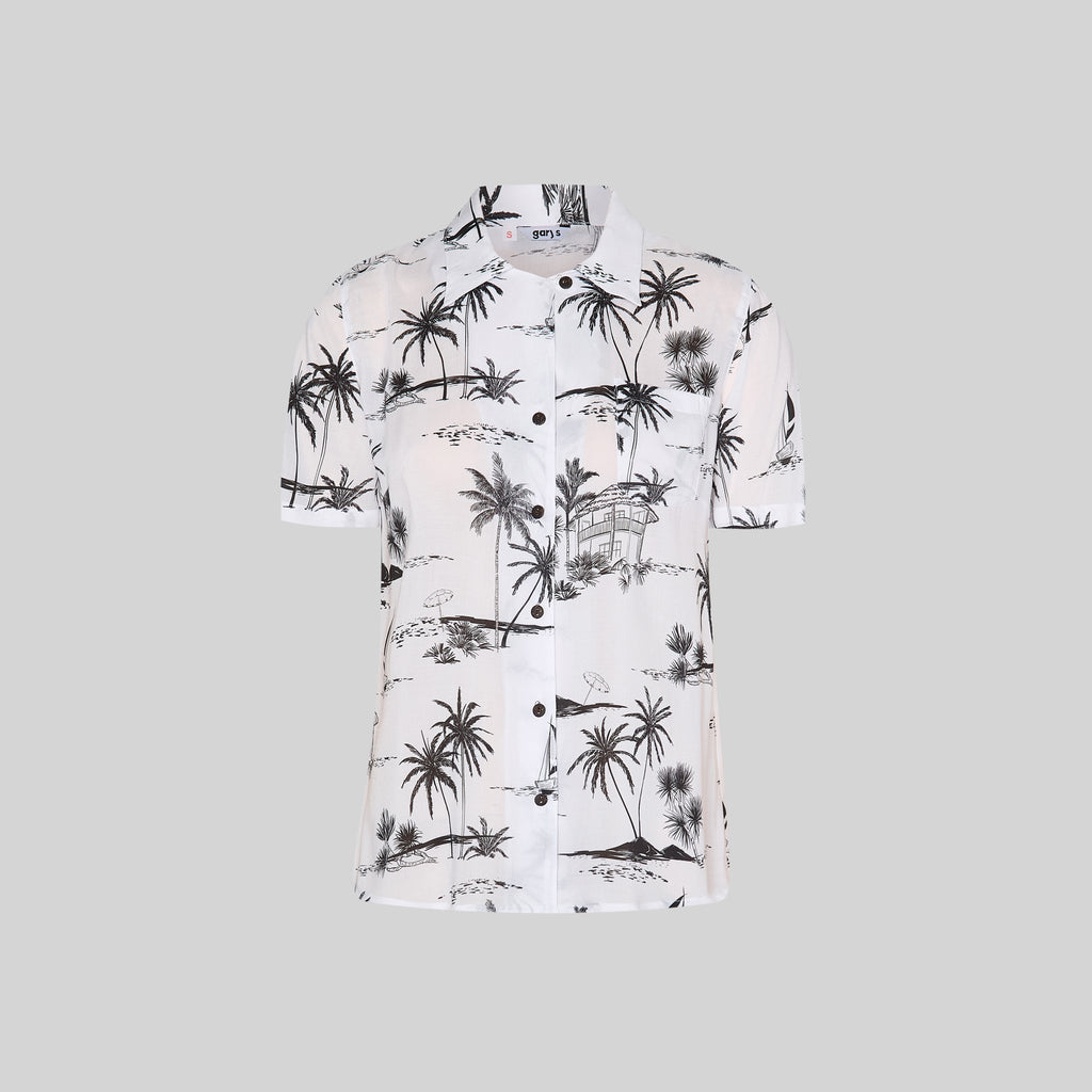 CAMISA MUJER CUELLO SOLAPA HAWAIANA - Gary's