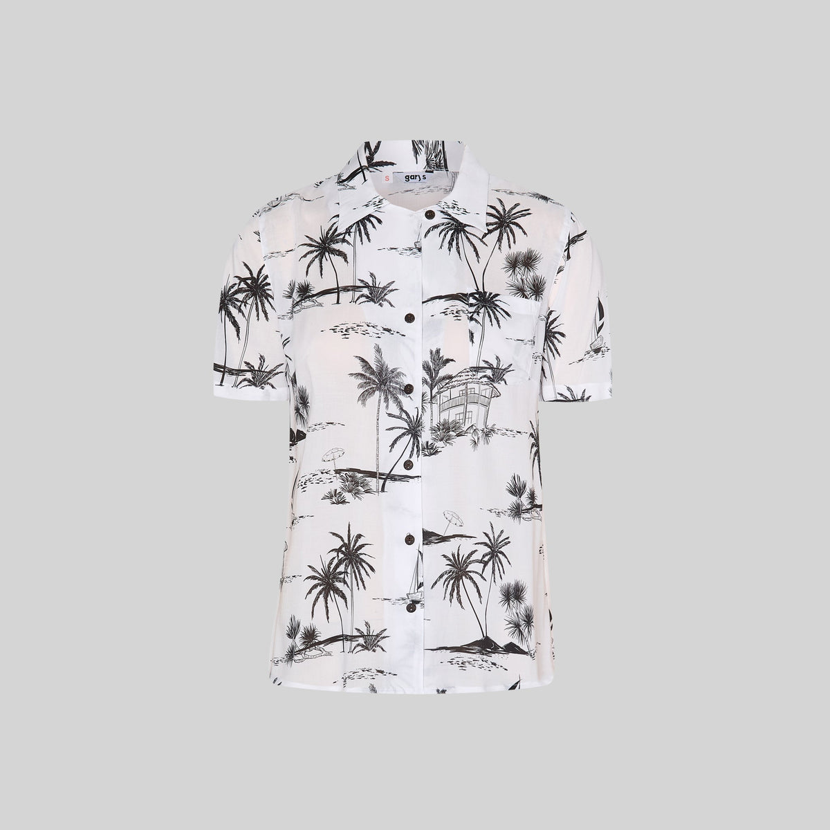 CAMISA MUJER CUELLO SOLAPA HAWAIANA - Gary's
