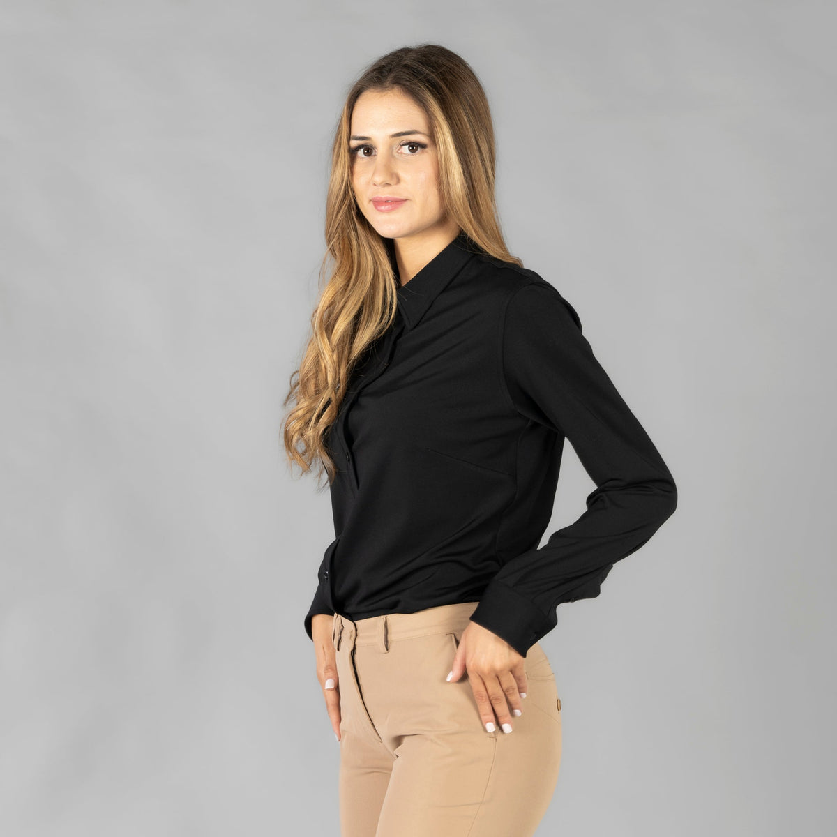 CAMISA MUJER INTERLOCK CUELLO CAMISERO CERDEÑA - Gary's