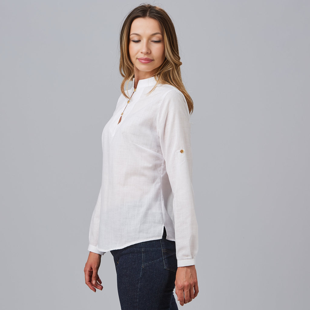 CAMISA MUJER FALSO LINO FLORA - Gary's