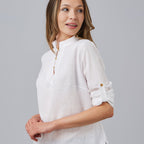 CAMISA MUJER FALSO LINO FLORA - Gary's