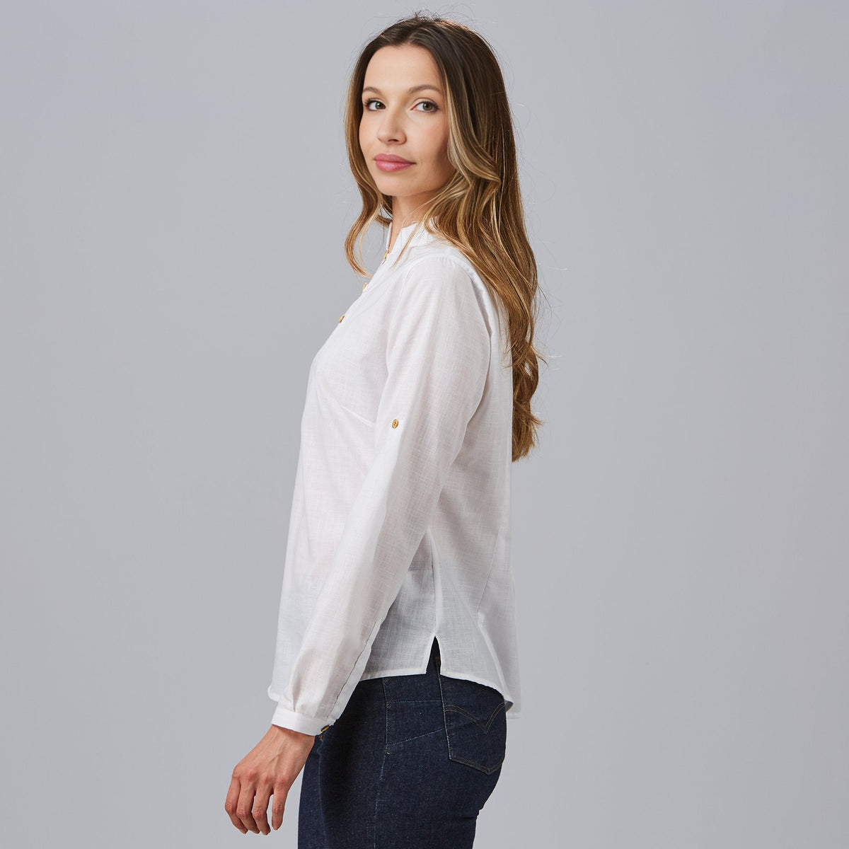 CAMISA MUJER FALSO LINO FLORA - Gary's