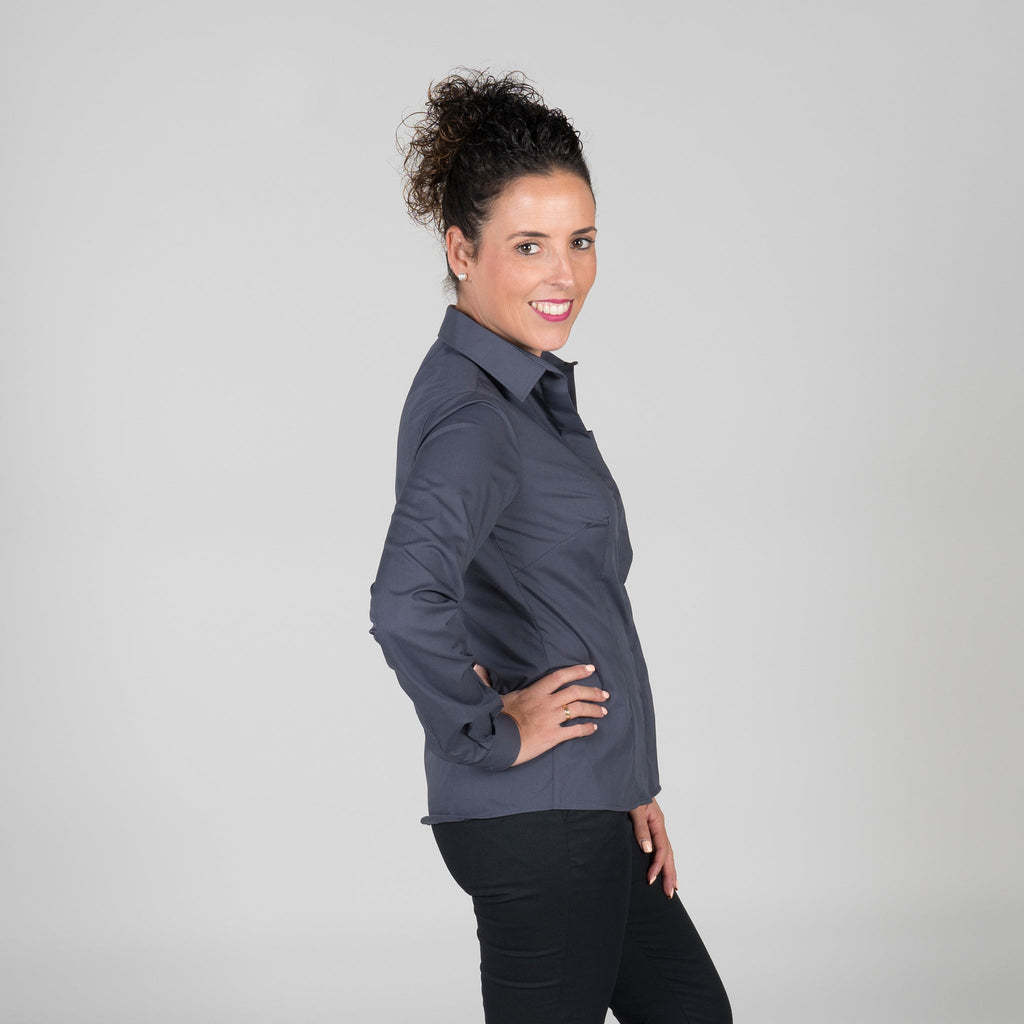 BLUSA MUJER BOTON OCULTO M/L - Gary's