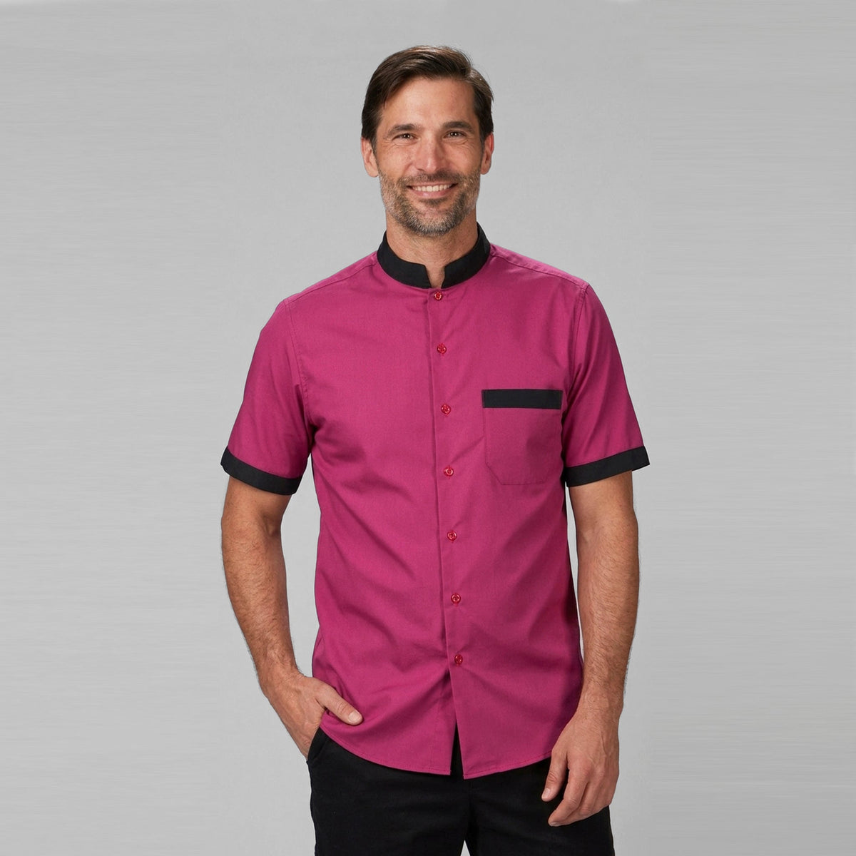 CAMISA HOMBRE CUELLO MAO M/C COMBI - Gary's