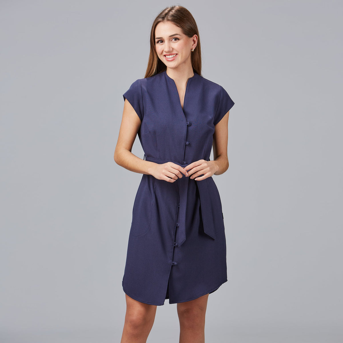 VESTIDO BOTON FORRADO VIVAZ X.LINEN - Gary's