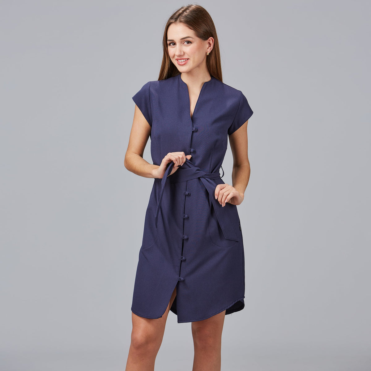 VESTIDO BOTON FORRADO VIVAZ X.LINEN - Gary's