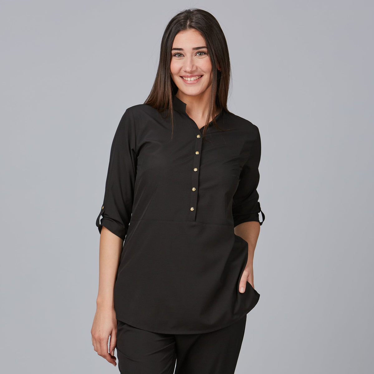 BLUSA MUJER CUELLO MAO VINCA - Gary's
