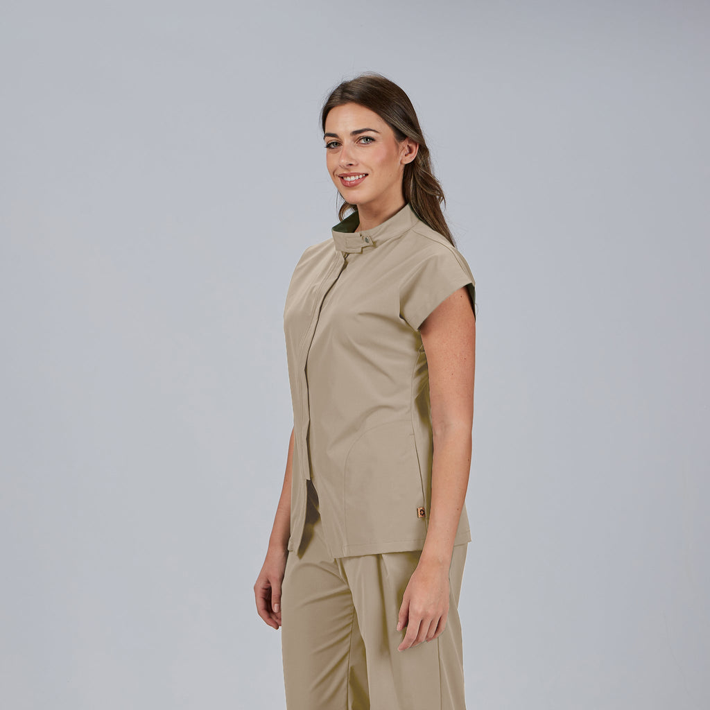 BLUSA MUJER ABIERTA CREMALLERA M/C MUSA - Gary's