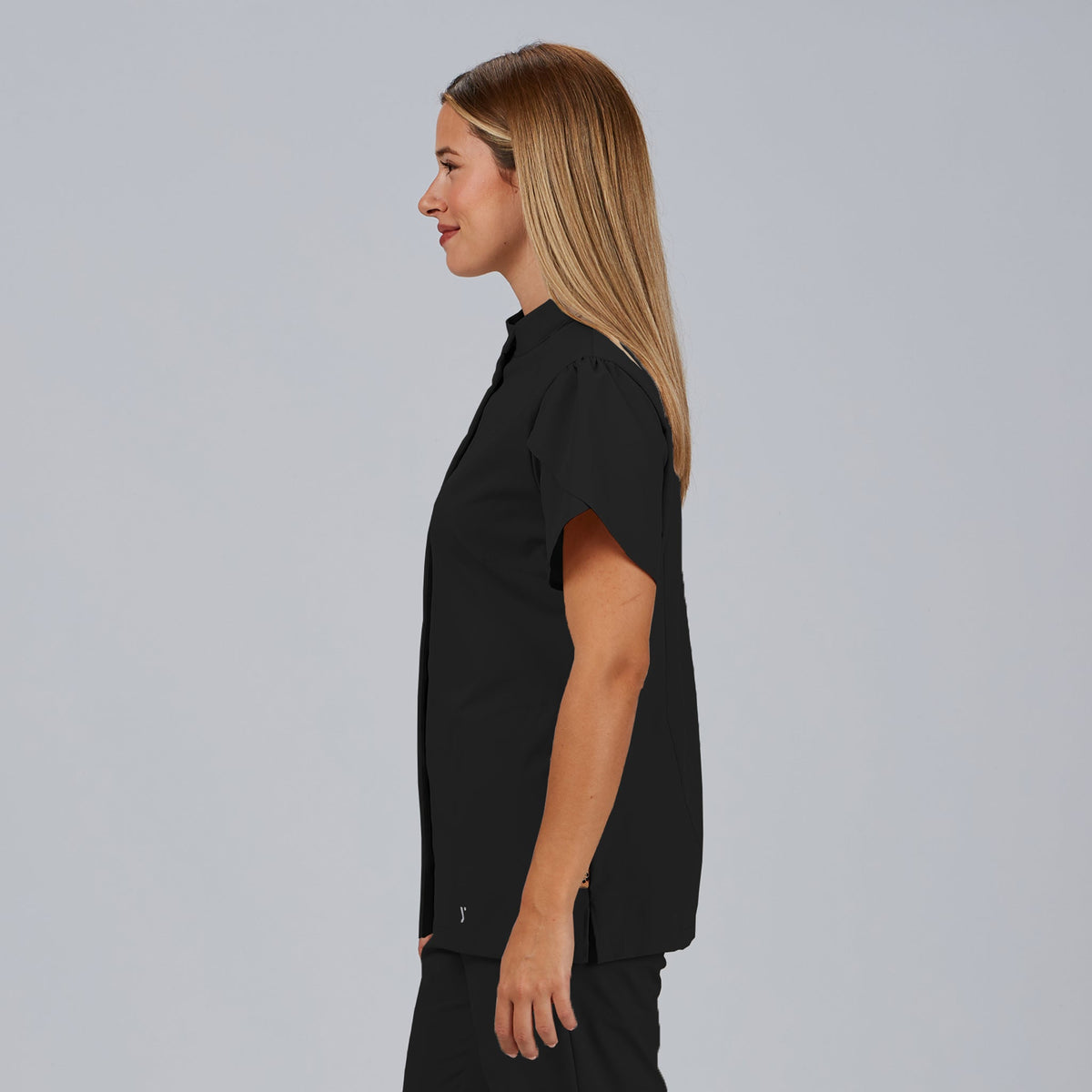 BLUSA MUJER BOTON OCULTO M/C LINA - Gary's