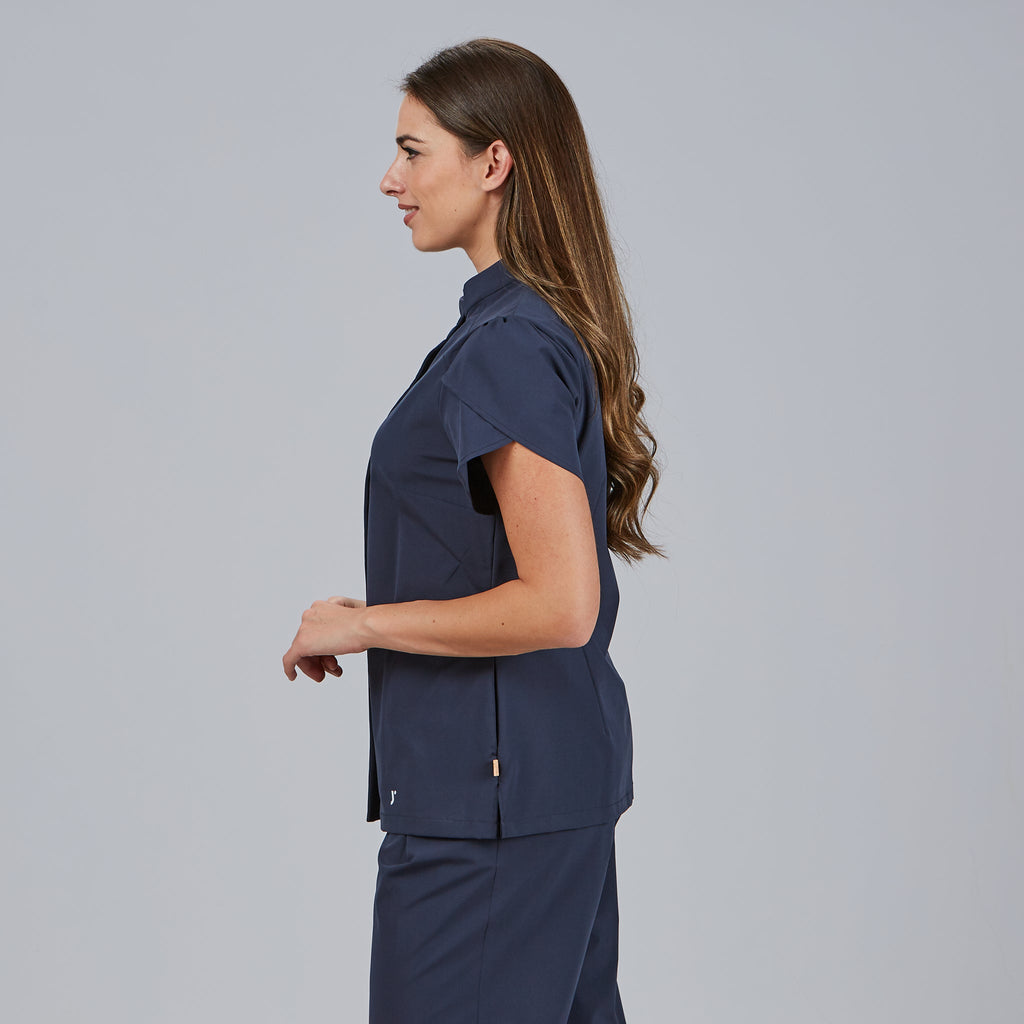 BLUSA MUJER BOTON OCULTO M/C LINA - Gary's
