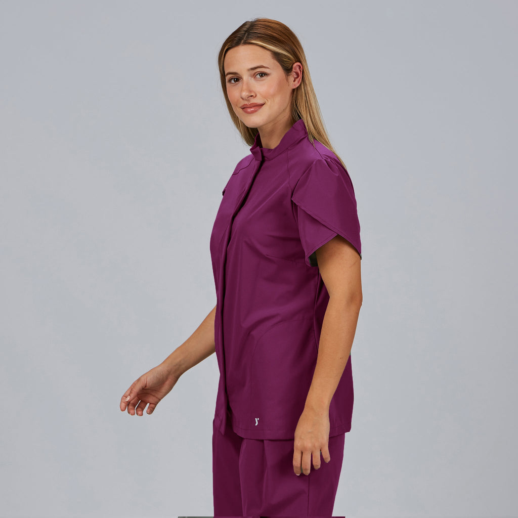 BLUSA MUJER BOTON OCULTO M/C LINA - Gary's