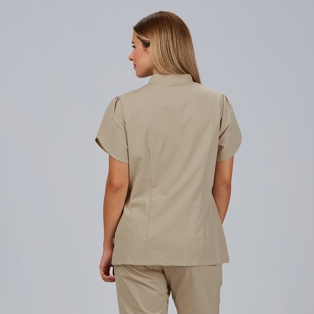 BLUSA MUJER BOTON OCULTO M/C LINA - Gary's