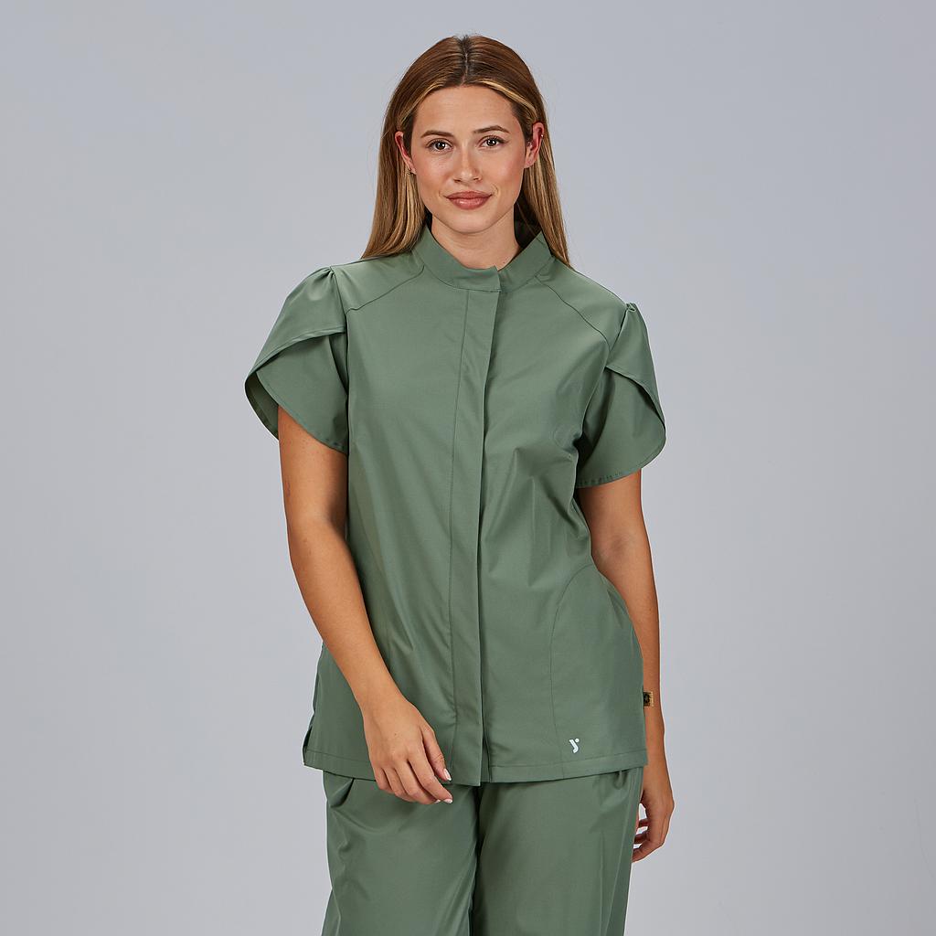 BLUSA MUJER BOTON OCULTO M/C LINA - Gary's