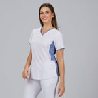 BLUSA MUJER ESCOTE PICO COMBINADA M/C CLEO - Gary's