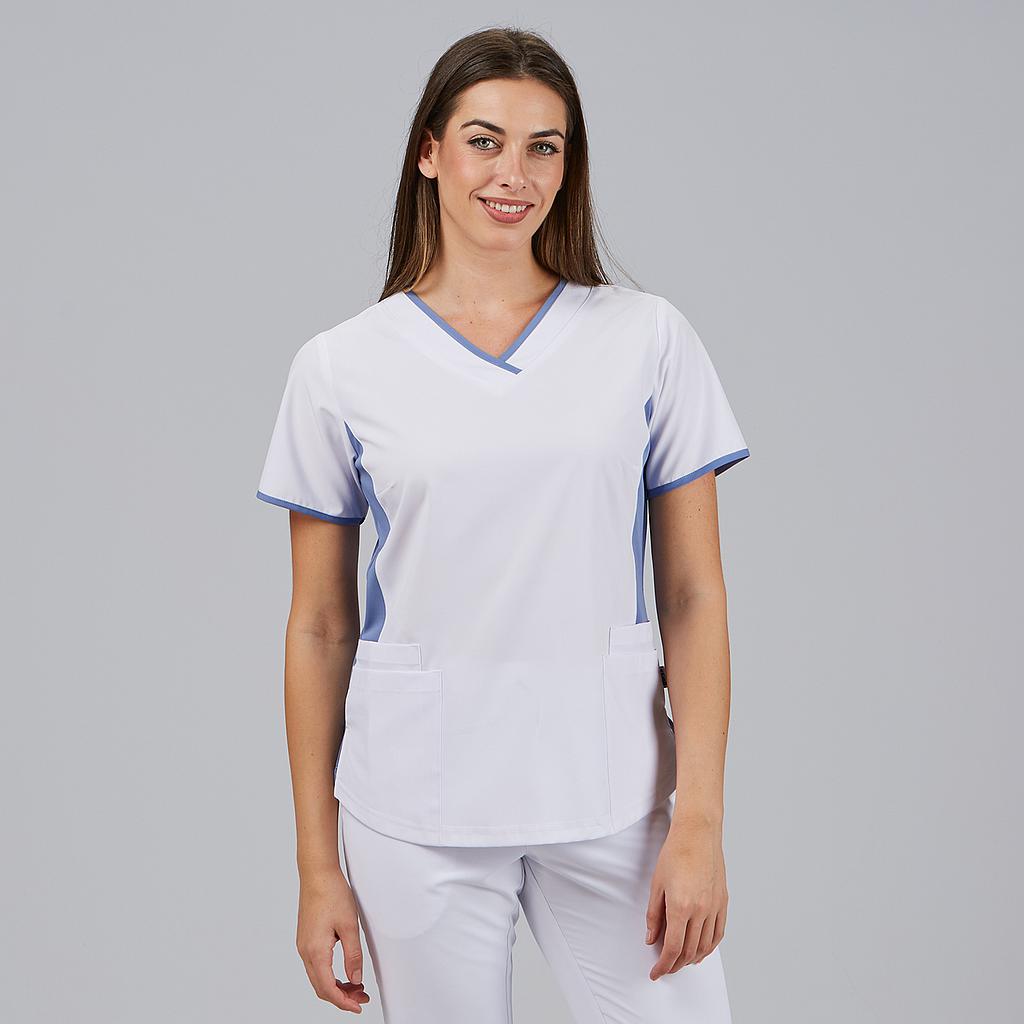 BLUSA MUJER ESCOTE PICO COMBINADA M/C CLEO - Gary's