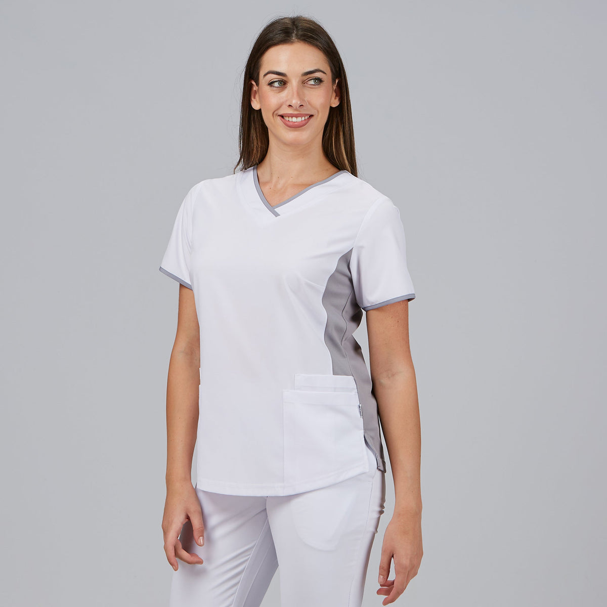 BLUSA MUJER ESCOTE PICO COMBINADA M/C CLEO - Gary's