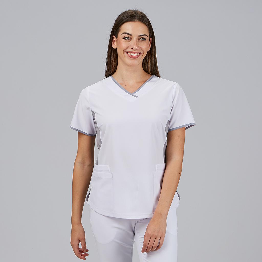 BLUSA MUJER ESCOTE PICO COMBINADA M/C CLEO - Gary's