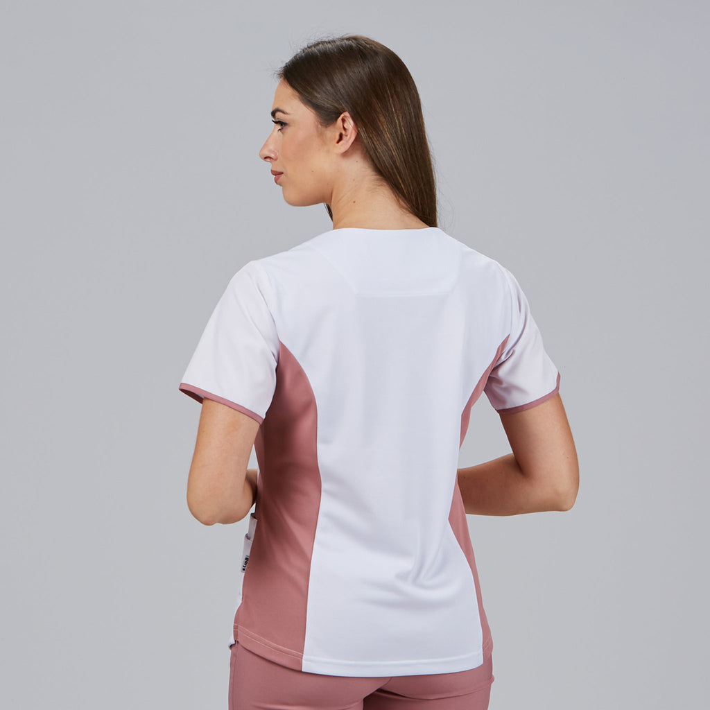 BLUSA MUJER ESCOTE PICO COMBINADA M/C CLEO - Gary's