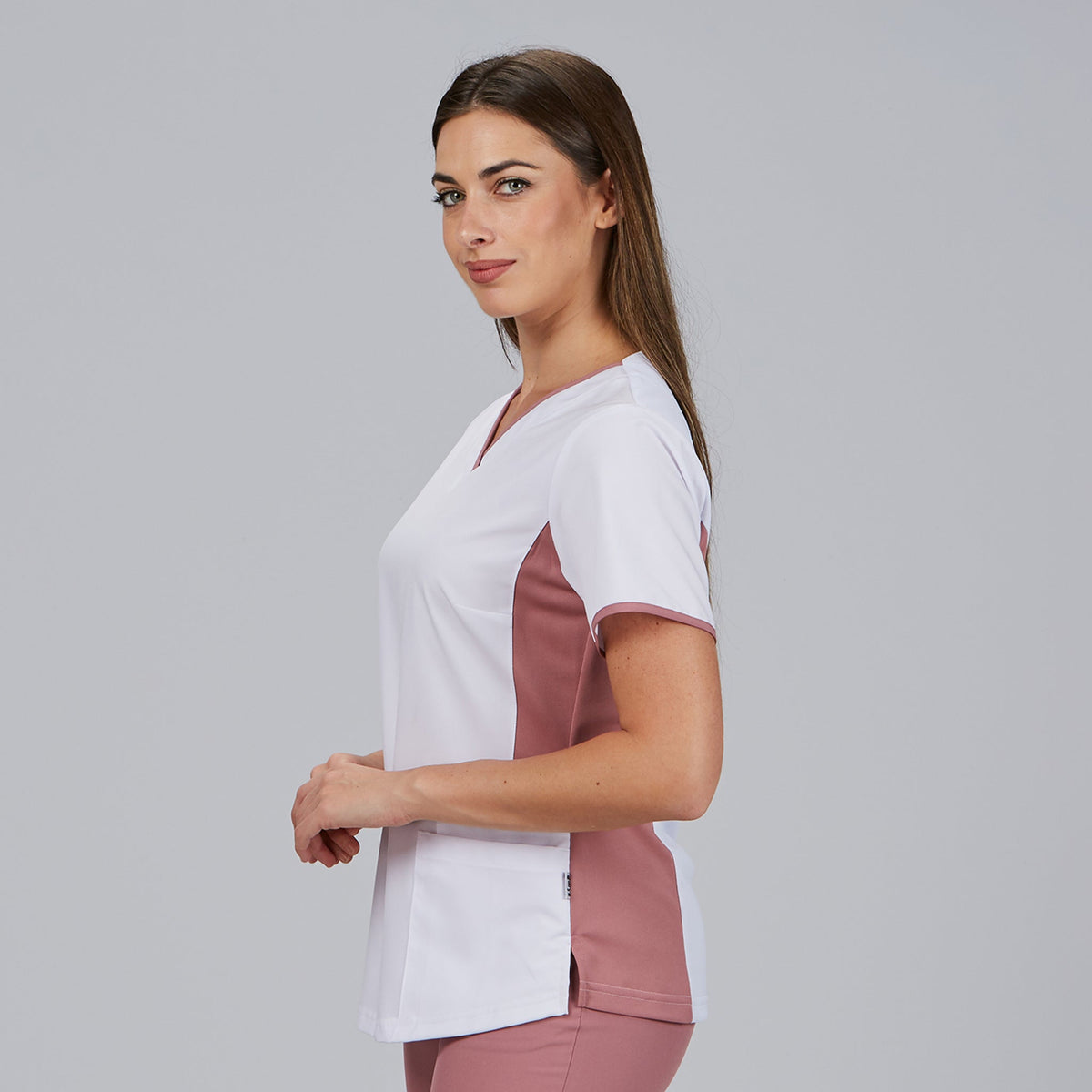 BLUSA MUJER ESCOTE PICO COMBINADA M/C CLEO - Gary's