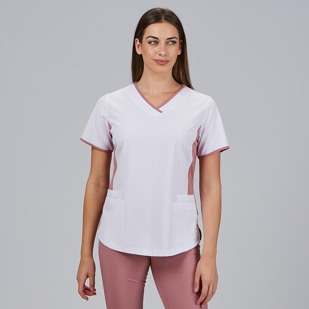 BLUSA MUJER ESCOTE PICO COMBINADA M/C CLEO - Gary's