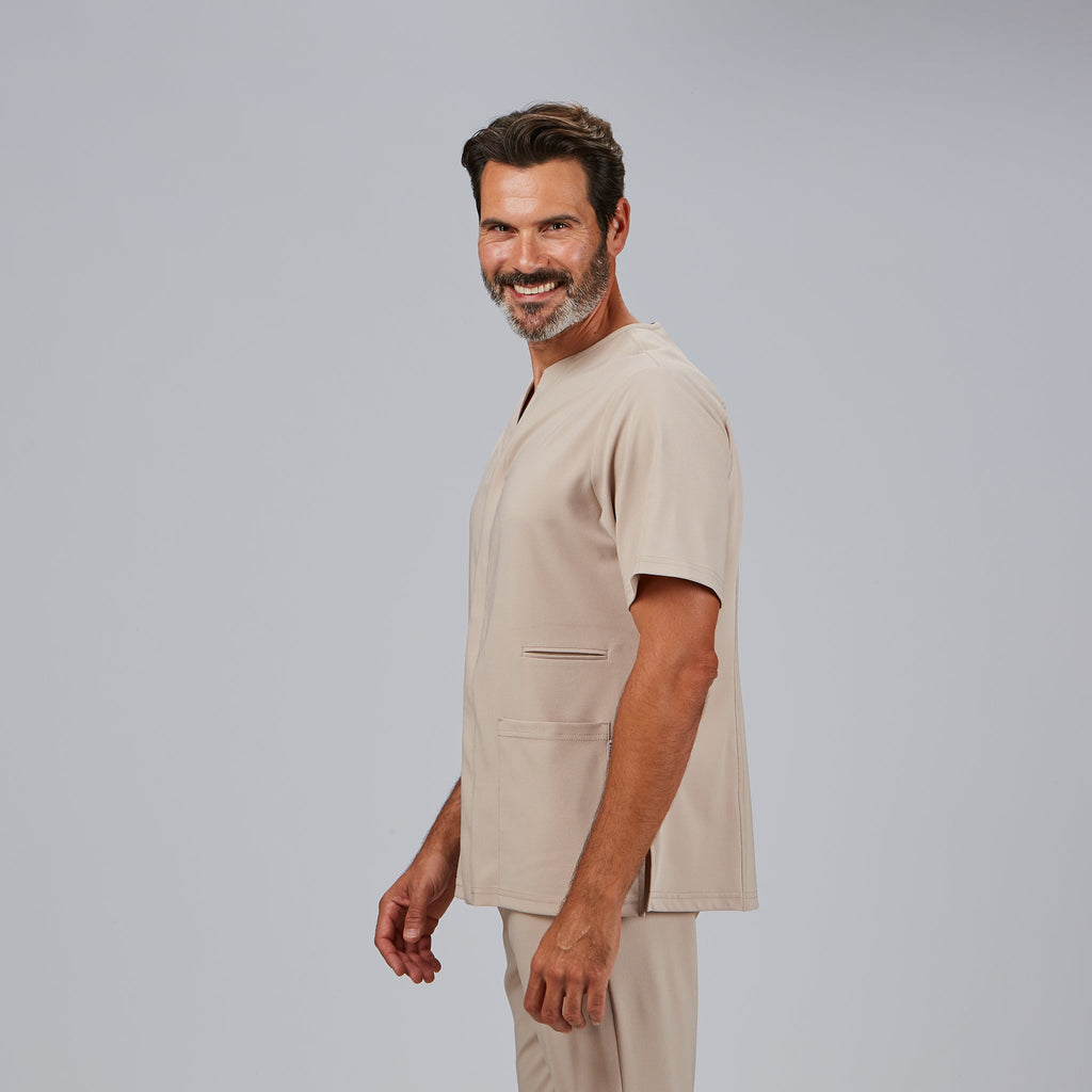 BLUSA HOMBRE ABIERTA CUELLO PICO M/C ALONSO - Gary's