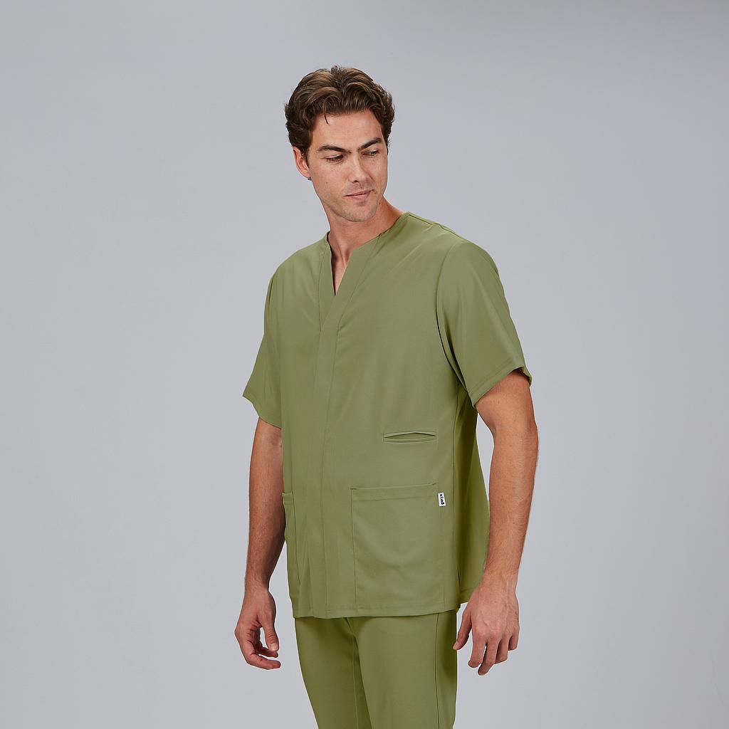 BLUSA HOMBRE ABIERTA CUELLO PICO M/C ALONSO - Gary's
